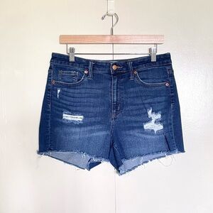 Universal Thread Dark Wash Raw Hem Distressed Denim Shorts